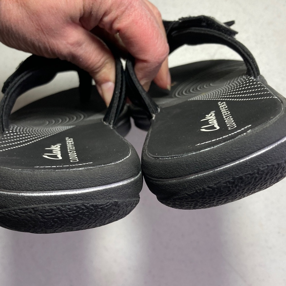 Clarks Cloud Steppers Black Flower Sandals - Picture 6 of 7